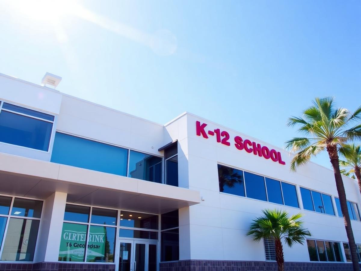 Modern K-12 school building exterior