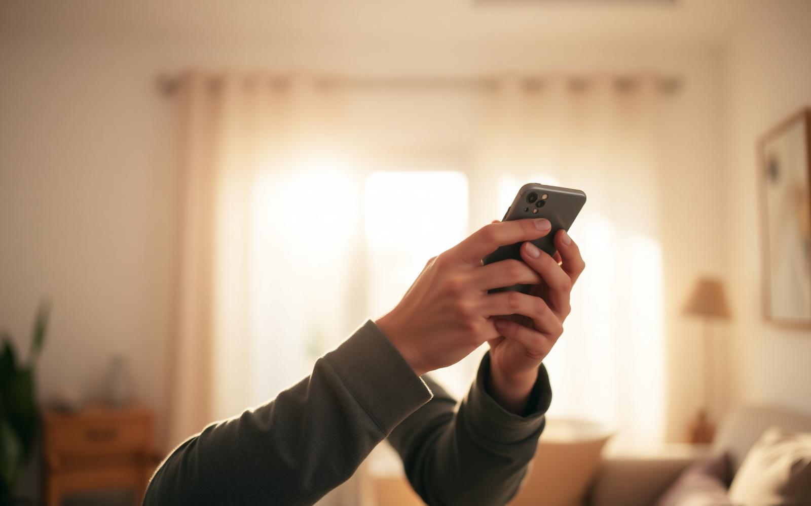 Parent using an institution mobile app at home