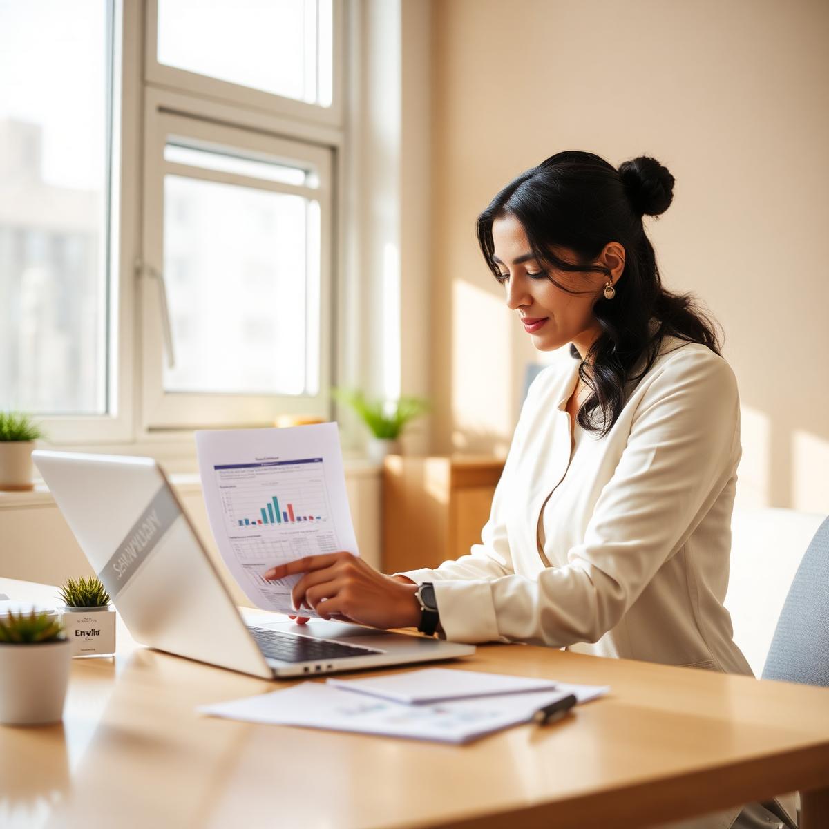 Administrator reviewing reports and spreadsheets across disconnected systems